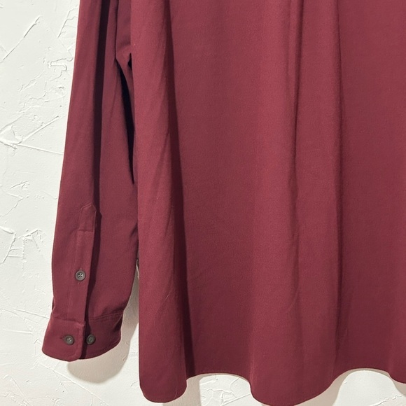 ROWM Men's Big &Tall Button-Up Shirt Burgundy Collared Long Sleeve 4XB - Picture 8 of 12